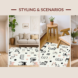 Ultra Soft Area Rug, Non Slip, Stain Resistant, Washable Area Rugs for Living Room, Bedroom, Stylish Irregular Animal Shape(White)