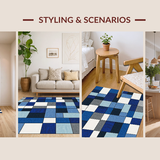 Contemporary Blue Geometric Fusion(Blue)