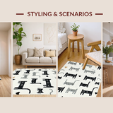 Ultra Soft Area Rug, Non Slip, Stain Resistant, Washable Area Rugs for Living Room, Bedroom, Playful Animal-Themed Aesthetic(White)