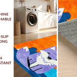 Ultra Soft Area Rug, Non Slip, Stain Resistant, Washable Area Rugs for Living Room, Bedroom, Vibrant Playful Creature Aesthetic(Orange)