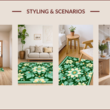 Ultra Soft Area Rug, Non Slip, Stain Resistant, Washable Area Rugs for Living Room, Bedroom, Textured Moss Area Rug for Kitchen and Laundry Room(Green)