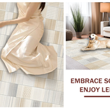 Ultra Soft Area Rug, Non Slip, Stain Resistant, Washable Area Rugs for Living Room, Bedroom, Stylish Modern Linear Textural Elements(Beige)
