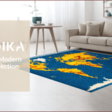 Ultra Soft Area Rug, Non Slip, Stain Resistant, Washable Area Rugs for Living Room, Bedroom, Earth from Space Round(Blue)