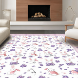 Ultra Soft Area Rug, Non Slip, Stain Resistant, Washable Area Rugs for Living Room, Bedroom, Rustic Multicolor Nature Theme(White)