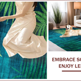 Ultra Soft Area Rug, Non Slip, Stain Resistant, Washable Area Rugs for Living Room, Bedroom, Elegant Circular Artful Expression(Blue)