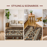 Ultra Soft Area Rug, Non Slip, Stain Resistant, Washable Area Rugs for Living Room, Bedroom, Stylish Contemporary Diamond Print(Brown)