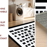 Ultra Soft Area Rug, Non Slip, Stain Resistant, Washable Area Rugs for Living Room, Bedroom, Rustic Monochrome Plaid Visual Appeal(Black)
