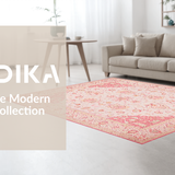 Ultra Soft Area Rug, Non Slip, Stain Resistant, Washable Area Rugs for Living Room, Bedroom, Elegant Solid Blush Texture(Pink)