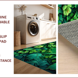 Ultra Soft Area Rug, Non Slip, Stain Resistant, Washable Area Rugs for Living Room, Bedroom, Soft Washable Floral Bath Mat for Minimalist Lifestyles(Green)