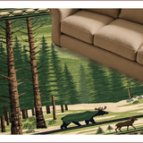 Ultra Soft Area Rug, Non Slip, Stain Resistant, Washable Area Rugs for Living Room, Bedroom, Cozy Natural Forest Elements(Green)