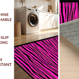 Ultra Soft Area Rug, Non Slip, Stain Resistant, Washable Area Rugs for Living Room, Bedroom, Chic Bold Striped Aesthetic(Pink)