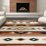 Ultra Soft Area Rug, Non Slip, Stain Resistant, Washable Area Rugs for Living Room, Bedroom, Vibrant Ethnic Tiled Design(Brown)