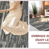 Ultra Soft Area Rug, Non Slip, Stain Resistant, Washable Area Rugs for Living Room, Bedroom, Elegant High-Contrast Linear Elements(Black)