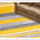 Ultra Soft Area Rug, Non Slip, Stain Resistant, Washable Area Rugs for Living Room, Bedroom, Chic Striped Yellow-Grey Aesthetic(Yellow)