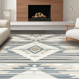 Ultra Soft Area Rug, Non Slip, Stain Resistant, Washable Area Rugs for Living Room, Bedroom, Contemporary Diamond Patterned Charm(Beige)