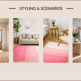 Ultra Soft Area Rug, Non Slip, Stain Resistant, Washable Area Rugs for Living Room, Bedroom, Contemporary Soft Blush Aesthetic(Pink)