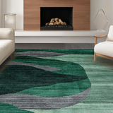 Luxurious Light Green Flowing Design(Green)
