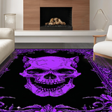 Ultra Soft Area Rug, Non Slip, Stain Resistant, Washable Area Rugs for Living Room, Bedroom, Mystical Skull Patterned Art(Purple)