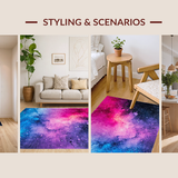 Ultra Soft Area Rug, Non Slip, Stain Resistant, Washable Area Rugs for Living Room, Bedroom, Vibrant Multicolor Modern Artistry(Pink)