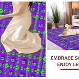 Ultra Soft Area Rug, Non Slip, Stain Resistant, Washable Area Rugs for Living Room, Bedroom, Dynamic Learning-Focused Lattice Style(Purple)