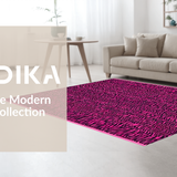 Ultra Soft Area Rug, Non Slip, Stain Resistant, Washable Area Rugs for Living Room, Bedroom, Lively Multicolor Safari Aesthetic(Pink)