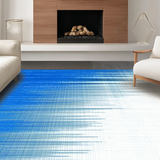 Ultra Soft Area Rug, Non Slip, Stain Resistant, Washable Area Rugs for Living Room, Bedroom, Rustic Textured Wave Design(Blue)