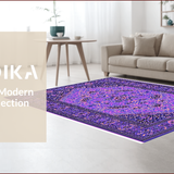 Ultra Soft Area Rug, Non Slip, Stain Resistant, Washable Area Rugs for Living Room, Bedroom, Boho Purple Low-Pile Living Room Rug(Purple)