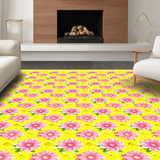 Ultra Soft Area Rug, Non Slip, Stain Resistant, Washable Area Rugs for Living Room, Bedroom, Modern Abstract Floral Aesthetic(Yellow)