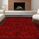 Ultra Soft Area Rug, Non Slip, Stain Resistant, Washable Area Rugs for Living Room, Bedroom, Vibrant Abstract Spider Design(Red)