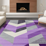 Ultra Soft Area Rug, Non Slip, Stain Resistant, Washable Area Rugs for Living Room, Bedroom, Contemporary Abstract Purple Palette(Purple)