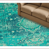Ultra Soft Area Rug, Non Slip, Stain Resistant, Washable Area Rugs for Living Room, Bedroom, Whimsical Medallion Color Fusion(Blue)