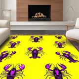 Ultra Soft Area Rug, Non Slip, Stain Resistant, Washable Area Rugs for Living Room, Bedroom, Playful Lobster Patterned Decor(Yellow)