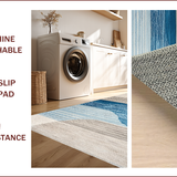 Ultra Soft Area Rug, Non Slip, Stain Resistant, Washable Area Rugs for Living Room, Bedroom, Beach Themed Bedroom Ivory Grey Blue Carpet(Blue)