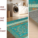 Ultra Soft Area Rug, Non Slip, Stain Resistant, Washable Area Rugs for Living Room, Bedroom, Abstract Lattice Design Aesthetic(Blue)