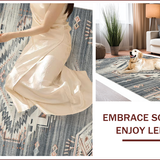 Ultra Soft Area Rug, Non Slip, Stain Resistant, Washable Area Rugs for Living Room, Bedroom, Elegant Distressed Vintage Motif(Gray)