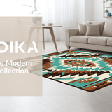 Ultra Soft Area Rug, Non Slip, Stain Resistant, Washable Area Rugs for Living Room, Bedroom, Minimalist Aztec Linear Patterns(Brown)