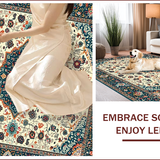 Ultra Soft Area Rug, Non Slip, Stain Resistant, Washable Area Rugs for Living Room, Bedroom, Soft Earthy Paisley Aesthetic(Ivory)