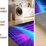 Ultra Soft Area Rug, Non Slip, Stain Resistant, Washable Area Rugs for Living Room, Bedroom, Vibrant Tunnel Pattern Design(Purple)