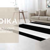 Ultra Soft Area Rug, Non Slip, Stain Resistant, Washable Area Rugs for Living Room, Bedroom, Timeless Vintage Striped Elegance(Black)