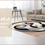 Ultra Soft Area Rug, Non Slip, Stain Resistant, Washable Area Rugs for Living Room, Bedroom, yin yang happy face(Gray) - ODIKA