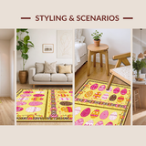 Ultra Soft Area Rug, Non Slip, Stain Resistant, Washable Area Rugs for Living Room, Bedroom, Inviting Earthy Spring Decor(Yellow)