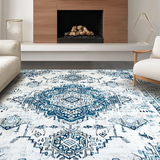 Light Blue Vintage Geometric Design(White)