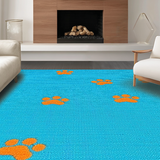 Ultra Soft Area Rug, Non Slip, Stain Resistant, Washable Area Rugs for Living Room, Bedroom, Vibrant Playful Animal Motif(Blue)