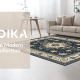 Ultra Soft Area Rug, Non Slip, Stain Resistant, Washable Area Rugs for Living Room, Bedroom, Chic Graphic Solar Imagery(Blue)
