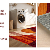 Ultra Soft Area Rug, Non Slip, Stain Resistant, Washable Area Rugs for Living Room, Bedroom, Abstract Earthy Tones Composition(Red)