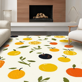 Ultra Soft Area Rug, Non Slip, Stain Resistant, Washable Area Rugs for Living Room, Bedroom, Bright Cheerful Organic Design(Orange)