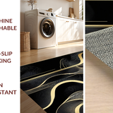 Luxurious Black Gold Geometric Waves(Black)