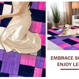 Ultra Soft Area Rug, Non Slip, Stain Resistant, Washable Area Rugs for Living Room, Bedroom, Modern Abstract Circular Patterns(Purple)