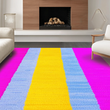 Ultra Soft Area Rug, Non Slip, Stain Resistant, Washable Area Rugs for Living Room, Bedroom, Eclectic Rainbow Splash Patterns(Yellow)