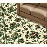Ultra Soft Area Rug, Non Slip, Stain Resistant, Washable Area Rugs for Living Room, Bedroom, Vintage Floral Dining Room Non Slip Carpet(Beige)
